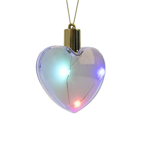 Plastová cetka s barevným světlem - srdce pro sublimaci