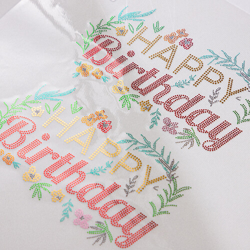 Velký zirkonový plech pro termotransfer - Happy Birthday