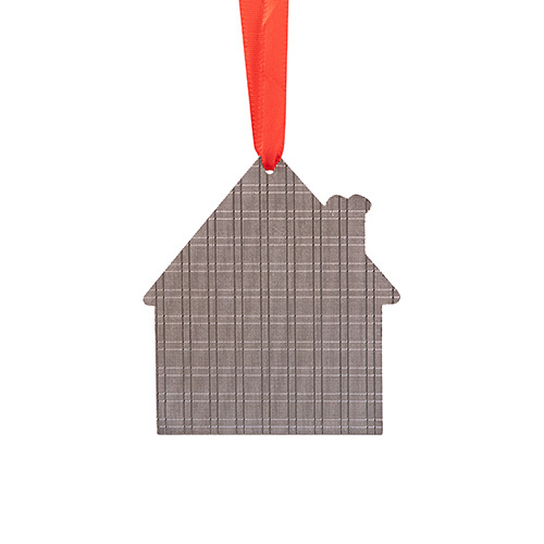 Kovová visačka na vánoční stromek pro sublimaci - žlutý domeček