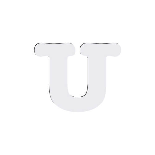 Dekorativní písmeno z MDF pro sublimaci 10 cm U