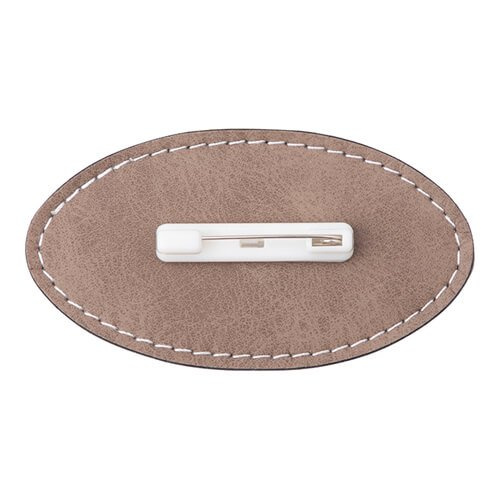Oválný kožený odznak 8,2 x 4,4 cm pro sublimaci - šedý