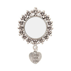 Kulatá brož s přívěskem ve tvaru srdce pro sublimaci