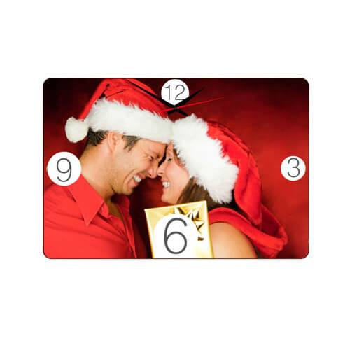 Horizontální nástěnné hodiny z MDF 28 x 19 cm Sublimační termotransferový tisk