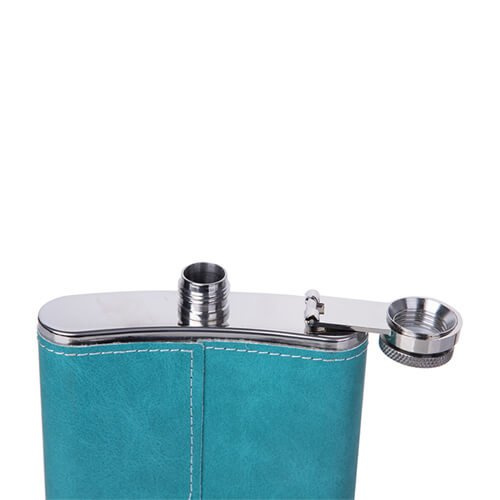 240ml kovová likérka (placatka) se zeleným koženým potahem pro sublimaci