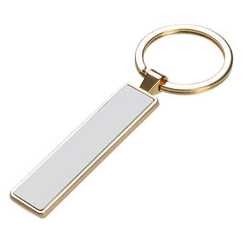 Oboustranný přívěsek na klíče 1,3 x 6,3 cm pro sublimaci - zlatý
