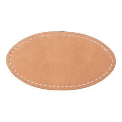 Kožený oválný odznak 8,2 x 4,4 cm pro sublimaci - hnědý