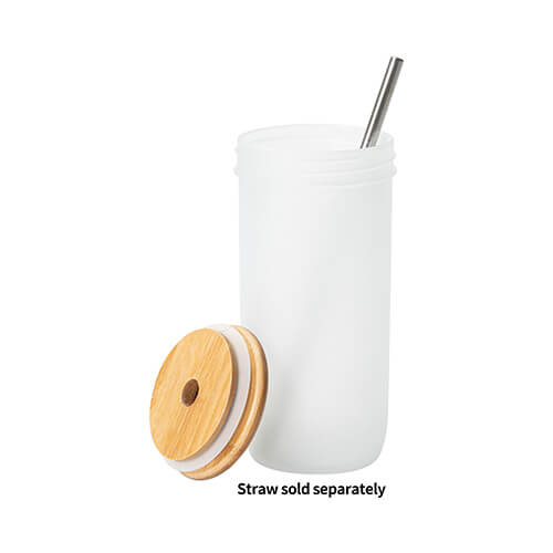 Skleněný hrnek 720 ml Mason Jar s bambusovým uzávěrem pro sublimaci