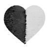 Dvoubarevné flitry pro sublimaci a textilní aplikace - černé srdce 22 x 19,5 cm na bílém podkladu