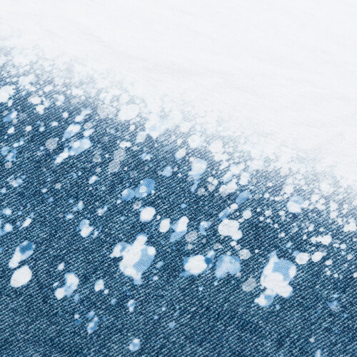 Bavlněné bělené hvězdné tričko Faux Denim pro sublimaci