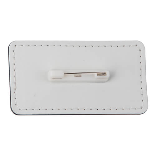 Kožený odznak 8,2 x 4,4 cm pro sublimaci - bílý