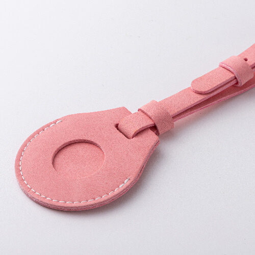 Kožená visačka na zavazadla / pouzdro AirTag pro sublimaci - růžová