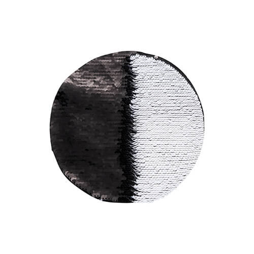 Dvoubarevné flitry pro sublimaci a textilní aplikace - černý kruh Ø 19