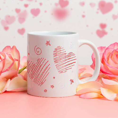 Zirkoniová deska pro termotransfer - dvě srdce