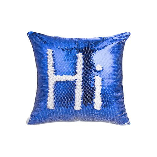 Povlak na polštář 40 x 40 cm s dvoubarevnými flitry pro sublimaci - modrý