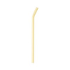 Zahnuté skleněné brčko 20 cm - žluté