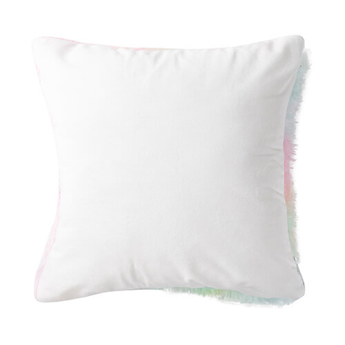 Barevný povlak na polštář 40 x 40 cm z dlouhosrstého rouna a mikrovlákna pro sublimaci