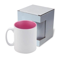 Hrnek 300 ml s růžovým metalickým vnitřkem + krabička (sublimace termotransfer)
