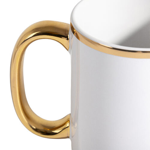 Hrnek 450 ml se zlatým pruhem a očkem pro sublimaci