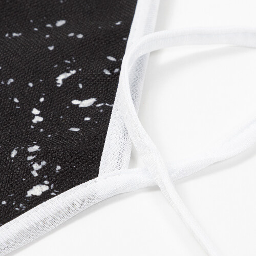 Lněná zástěra Bělená hvězdná černá pro sublimaci