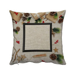Dvoubarevný plátěný povlak na polštář 38 x 38 cm pro sublimaci - XMAS-1