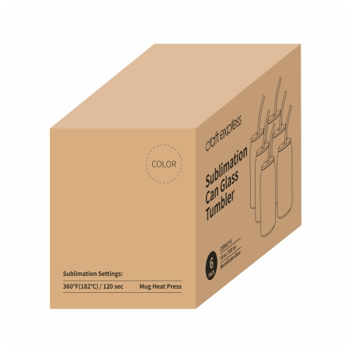 Sada 6 matných sklenic o objemu 550 ml s brčkem a bambusovým víčkem pro sublimaci