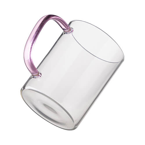 Sklenice 450 ml s růžovým uchem (sublimace)