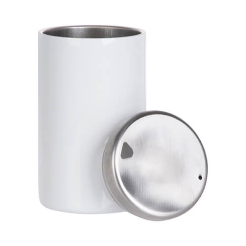 Hrnek bez ouška 400 ml z nerezové oceli s víčkem pro sublimaci - bílý