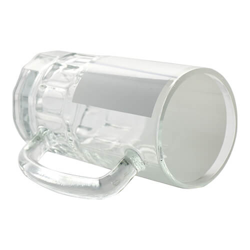 600 ml skleněný tankard s bílým rámem pro sublimaci