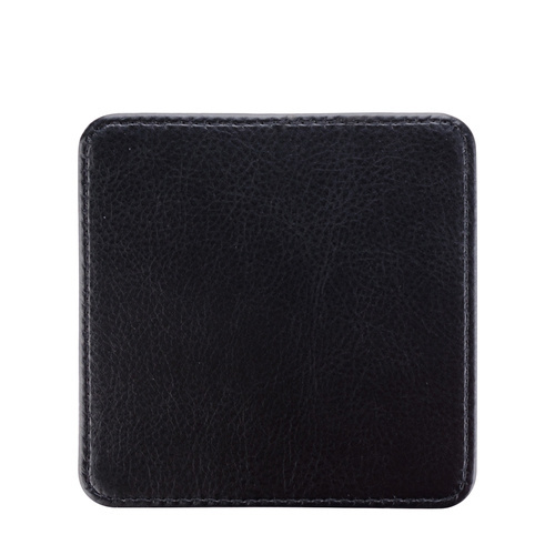 Sada 4 čtvercových kožených podtácků pod hrnky s potiskem