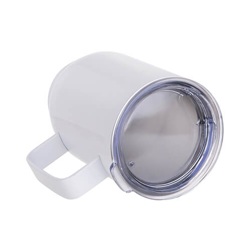 500 ml Cestovní, kovový hrnek na kávu pro sublimaci - bílý