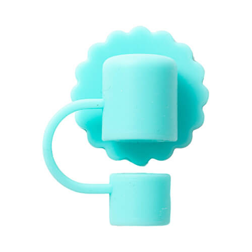 Silikonové uzávěr na brčko Ø 1 cm pro sublimaci - zelený květ