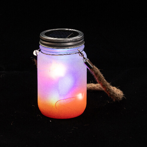 Lucerna 450 ml s rukojetí na provázku - oranžový gradient