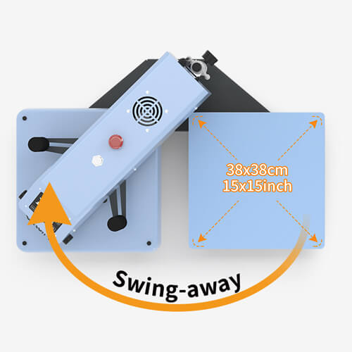 Pneumatický plochý lis OtterPro Air Press Swing Dual 38 x 38 cm