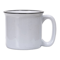 Keramický smaltovaný hrnek 400 ml pro sublimaci - s šedými skvrnami