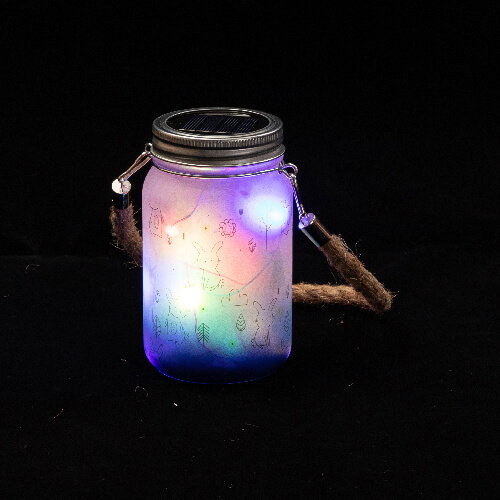 Lucerna 450 ml s rukojetí na provázku - tmavě modrý gradient