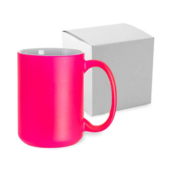 Max Fluo Color hrnek - růžový, matný pro termotransfer + krabička KAR5