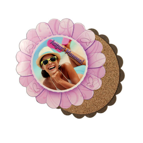 Podložka pod hrnek z MDF Ø 11 cm květina pro sublimaci