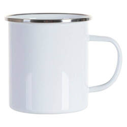 Kovový smaltovaný hrnek 500 ml pro sublimaci - bílý
