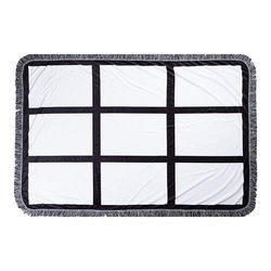Plyšová deka 150 x 100 cm s fotografickými panely pro sublimaci - 9 panelů