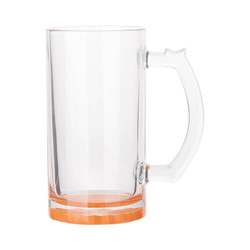 Skleněný pohár 470 ml na sublimaci - oranžové dno