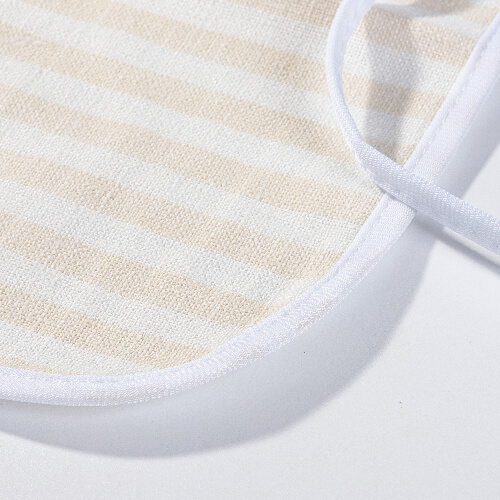 Lněná kuchyňská zástěra pro sublimaci - krémová se žlutými pruhy