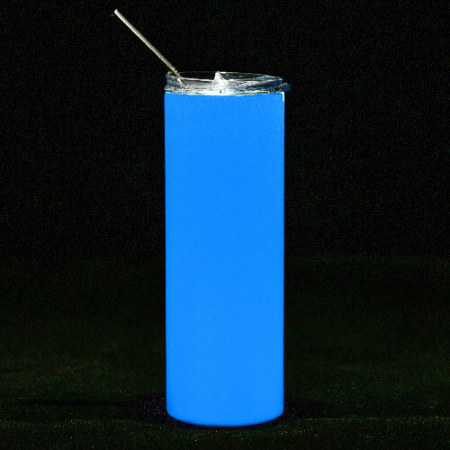 600 ml hrnek s brčkem pro sublimaci - modře svítící ve tmě