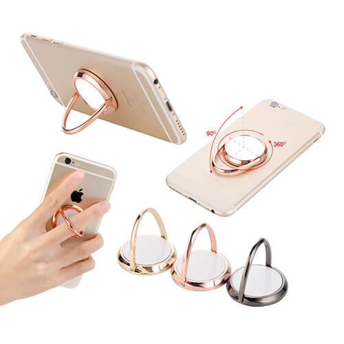 Otočný držák na prst pro smartphone - černý