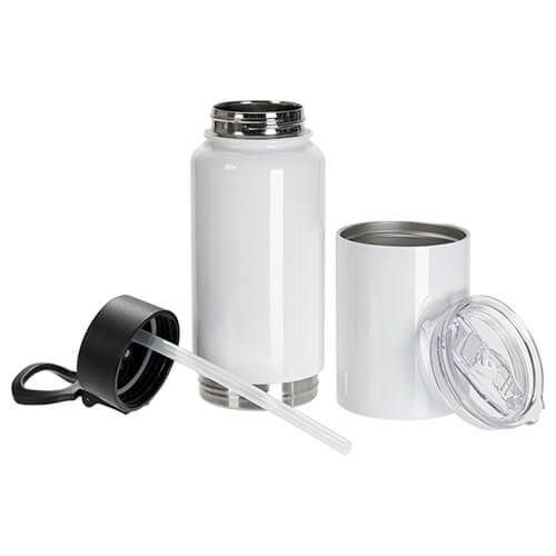 Nerezová láhev / hrnek 500 ml 2 v 1 pro sublimaci - bílá