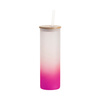600ml matný hrnek s bambusovým víčkem a brčkem pro sublimaci - fialový gradient
