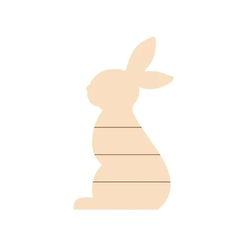 Překližkový fotorámeček ve tvaru králíka, pruhovaný, 21 x 38 cm