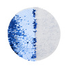 Dvoubarevné flitry pro sublimaci a textilní aplikace - modrý kruh Ø 19 na bílém podkladu