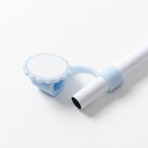 Silikonové víčko na brčko Ø 0,8 cm pro sublimaci - modrá květina