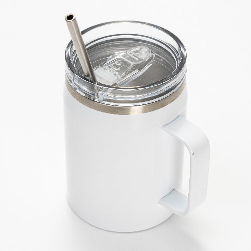 Hrnek na víno 900 ml s vodotěsným víčkem a brčkem pro sublimaci - bílý