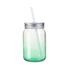 Skleněný hrnek Mason Jar 450 ml bez ucha pro sublimaci - zelený gradient